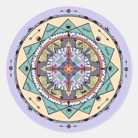 Native Shapes Mandala Sticker (Voorkant)