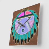 Native Shield Vierkante Klok (Hoek)