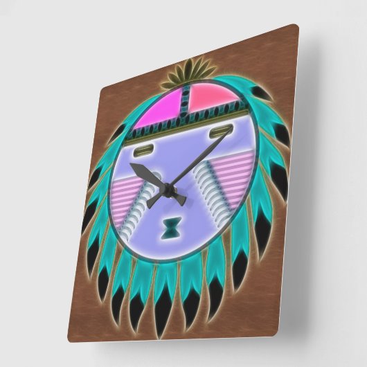 Native Shield Vierkante Klok (Hoek)