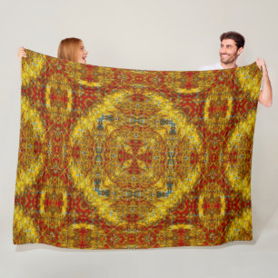 Native Shoshone Sun Spirit Sand Mandala Art Fleece Deken