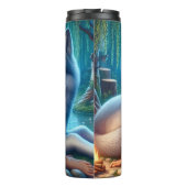 Native Southwest Serenity, Woman and Wolf. Thermosbeker (Achterkant)