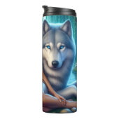 Native Southwest Serenity, Woman and Wolf. Thermosbeker (Geroteerd rechts)