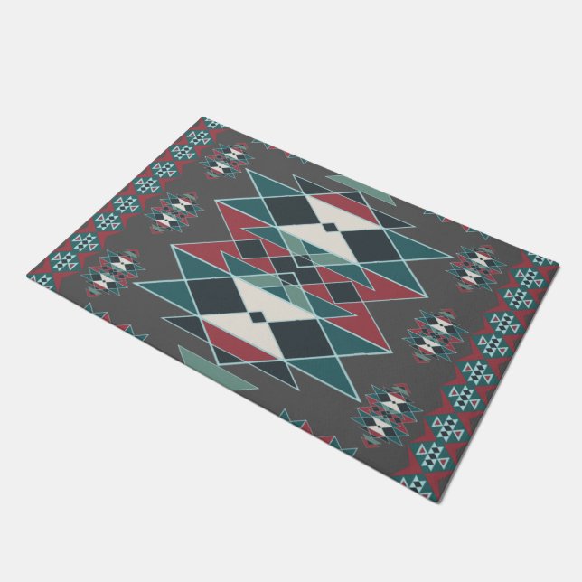Native Southwestern Indian Art Blanket Design Deurmat (Schuin)