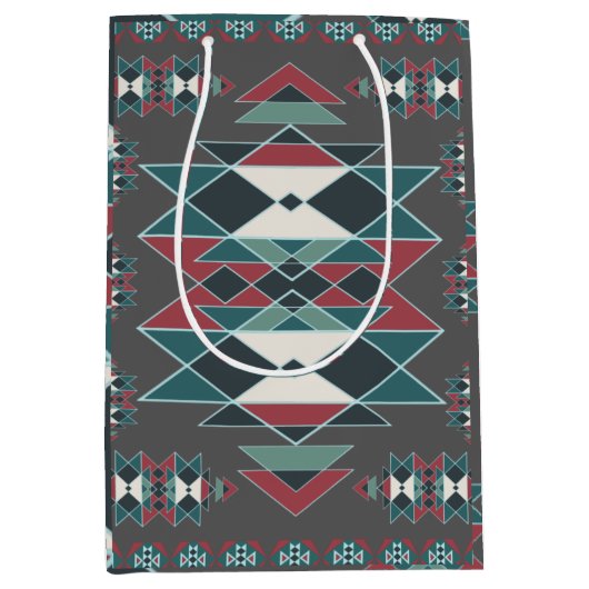 Native Southwestern Indian Art Blanket Design Medium Cadeauzakje (Voorkant)