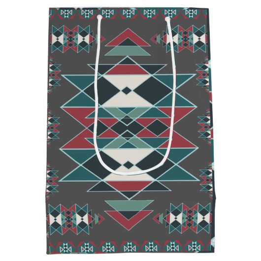 Native Southwestern Indian Art Blanket Design Medium Cadeauzakje (Achterkant)
