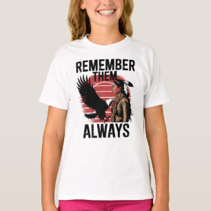 Native Spirit Woman en het silhouet van Raven T-shirt