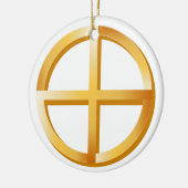 Native spiritualiteit, gouden symbool keramisch ornament (Links)