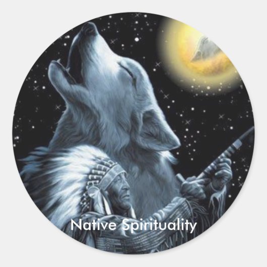 Native spiritualiteit ronde sticker (Voorkant)