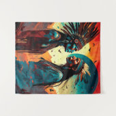 Native Spirituele kunst Wandkleed (Voorkant (horizontaal))