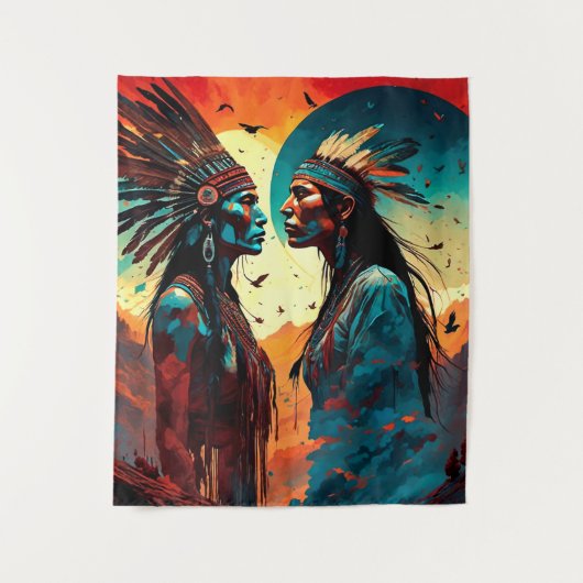 Native Spirituele kunst Wandkleed (Voorkant)