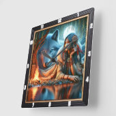 Native Stillness: River's Edge Twilight Calm Vierkante Klok (Hoek)