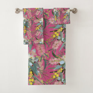 Native Struik Blooms Pink Bad Handdoek