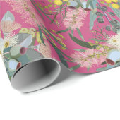 Native Struik Blooms Pink Cadeaupapier (Rol Hoek)