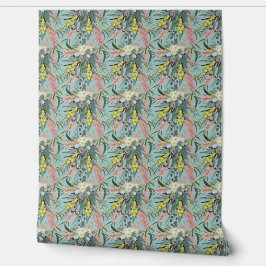 Native Struik Blooms Summer Blue Behang