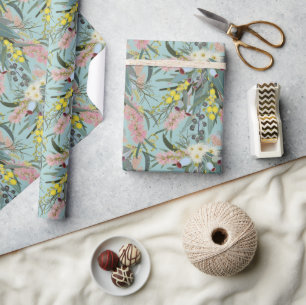 Native Struik Blooms Summer Blue Cadeaupapier