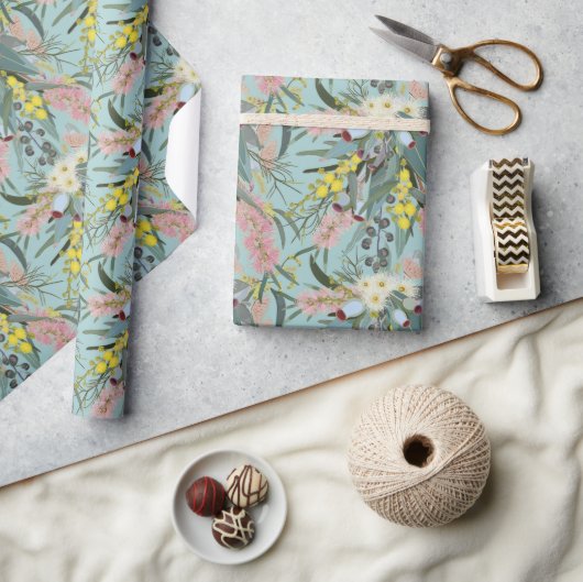 Native Struik Blooms Summer Blue Cadeaupapier (Crafts)