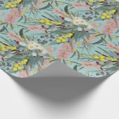 Native Struik Blooms Summer Blue Cadeaupapier (Hoek)