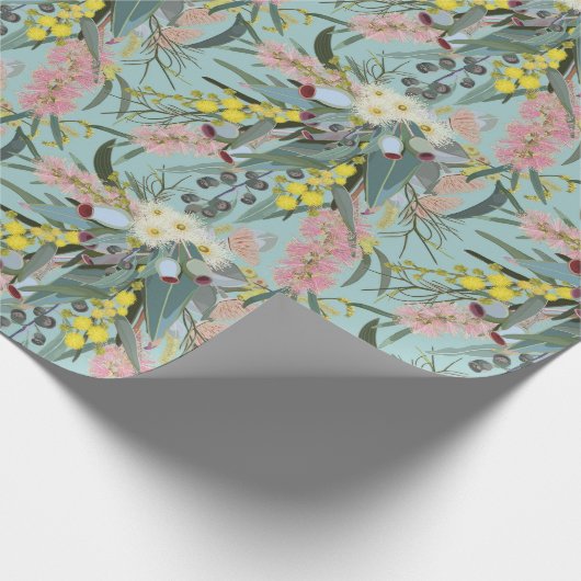 Native Struik Blooms Summer Blue Cadeaupapier (Hoek)