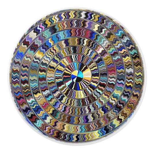 Native Sun Swirl Ceramic Knob Keramische Knop (Voorkant)