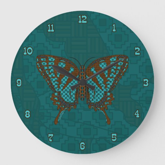Native Swallowtail Clock Grote Klok (Voorkant)