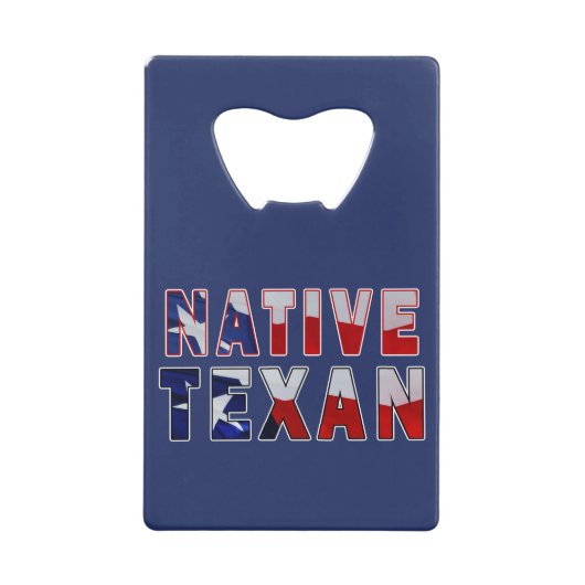 Native Texan Flag Creditkaart Flessenopener (Voorkant)
