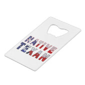 Native Texan Flag Creditkaart Flessenopener (Achterkant Gekanteld)