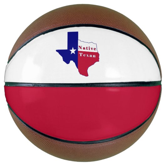 Native Texan Flag Map Basketbal (Voorkant)