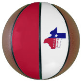 Native Texan Flag Map Basketbal (Verticaal)