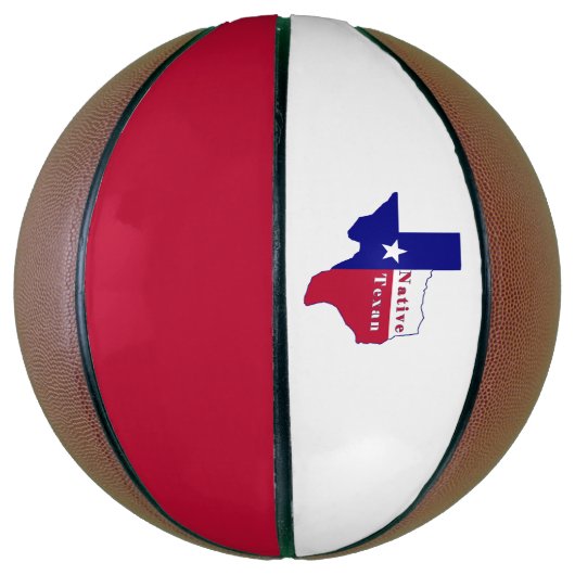 Native Texan Flag Map Basketbal (Verticaal)