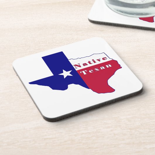 Native Texan Flag Map Bier Onderzetter (Linkerzijde)