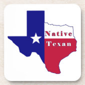 Native Texan Flag Map Bier Onderzetter (Voorkant)