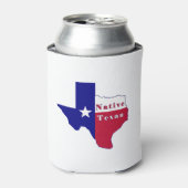 Native Texan Flag Map Blikjeskoeler (Blikje Voorkant)