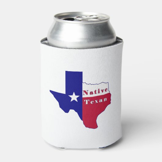 Native Texan Flag Map Blikjeskoeler (Blikje Voorkant)