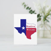Native Texan Flag Map Briefkaart (Staand voorkant)