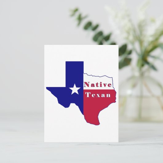 Native Texan Flag Map Briefkaart (Staand voorkant)