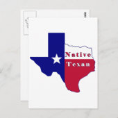 Native Texan Flag Map Briefkaart (Voorkant / Achterkant)