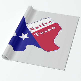 Native Texan Flag Map Cadeaupapier