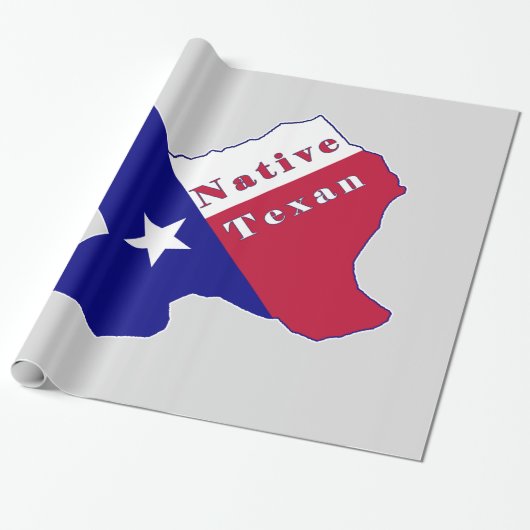 Native Texan Flag Map Cadeaupapier (Uitgerold)