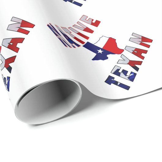 Native Texan Flag Map Cadeaupapier (Rol Hoek)