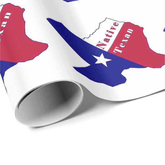 Native Texan Flag Map Cadeaupapier (Rol Hoek)