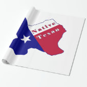 Native Texan Flag Map Cadeaupapier (Uitgerold)