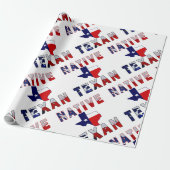 Native Texan Flag Map Cadeaupapier (Uitgerold)
