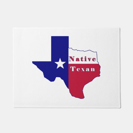 Native Texan Flag Map Deurmat (Voorkant)