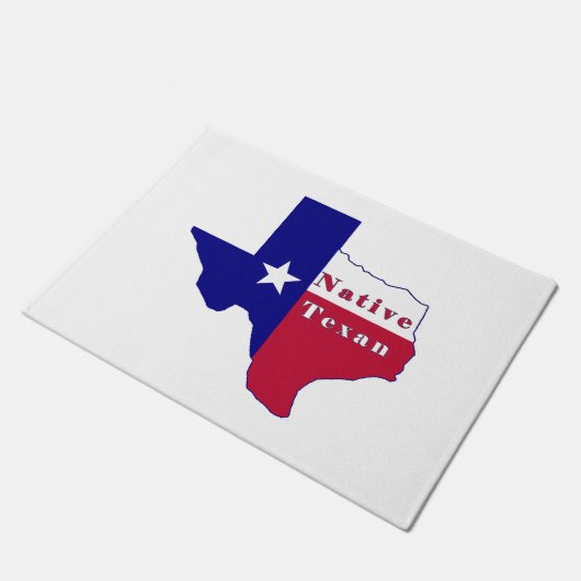 Native Texan Flag Map Deurmat (Schuin)