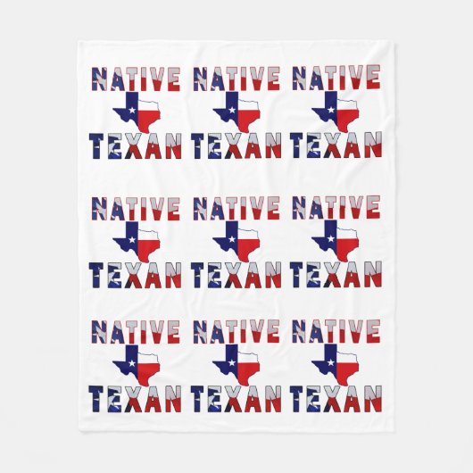 Native Texan Flag Map Fleece Deken (Voorkant)