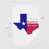 Native Texan Flag Map Golfhanddoek (Insitu)