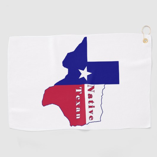 Native Texan Flag Map Golfhanddoek (Horizontaal)