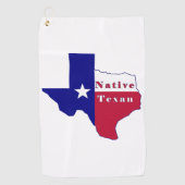Native Texan Flag Map Golfhanddoek (Voorkant)