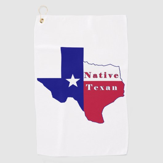 Native Texan Flag Map Golfhanddoek (Voorkant)