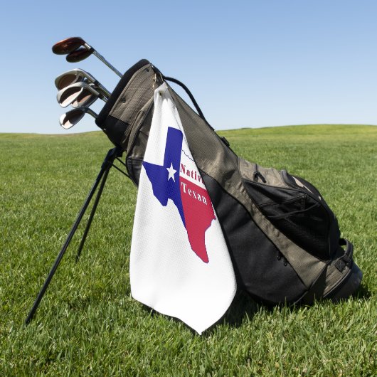 Native Texan Flag Map Golfhanddoek (Groen)